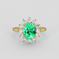 1.87 Ct. Emerald Ring, 18K Yellow Gold 1