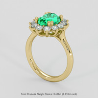 1.87 Ct. Emerald Ring, 18K Yellow Gold 2