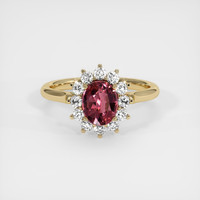 1.19 Ct. Pink Sapphire Ring, 18K Yellow Gold 1