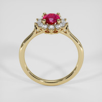 0.84 Ct. Pinkish Red Ruby Ring, 18K Yellow Gold 3