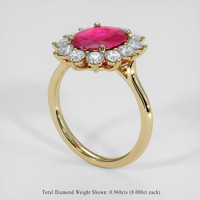 1.41 Ct. Pinkish Red Ruby Ring, 18K Yellow Gold 2