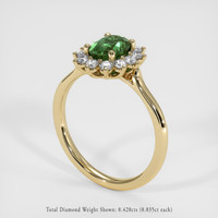 1.50 Ct. Green Sapphire Ring, 18K Yellow Gold 2