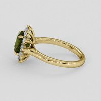 2.06 Ct. Green Sapphire Ring, 18K Yellow Gold 4