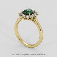 2.03 Ct. Bluish Green Sapphire Ring, 18K Yellow Gold 2