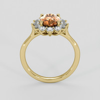 2.50 Ct. Brown Sapphire Ring, 18K Yellow Gold 3