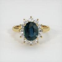 3.42 Ct. Sapphire Ring, 18K Yellow Gold 1