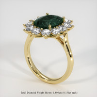 3.55 Ct. Green Sapphire Ring, 18K Yellow Gold 2