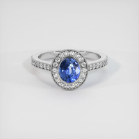 1.48 Ct. Blue Sapphire Ring, Platinum 950 1