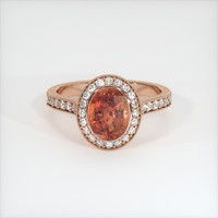 2.58 Ct. Orangish Brown Sapphire Ring, 14K Rose Gold 1