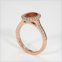 2.58 Ct. Orangish Brown Sapphire Ring, 14K Rose Gold 2