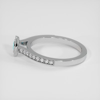 0.11 Ct. Greenish Blue Paraiba Tourmaline Ring, 10K White Gold 4