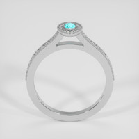 0.11 Ct. Greenish Blue Paraiba Tourmaline Ring, 14K White Gold 3