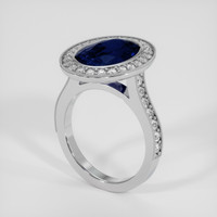 5.64 Ct. Blue Sapphire Ring, 14K White Gold 2