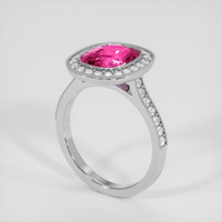 3.47 Ct. Pink Sapphire Ring, 14K White Gold 2