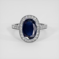 3.22 Ct. Blue Sapphire Ring, 18K White Gold 1