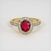 1.39 Ct. Ruby Ring, 14K Yellow Gold 1