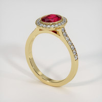 1.39 Ct. Ruby Ring, 14K Yellow Gold 2