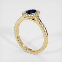 0.91 Ct. Sapphire Ring, 18K Yellow Gold 2