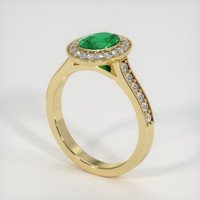 0.89 Ct. Emerald Ring, 18K Yellow Gold 2