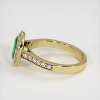 0.89 Ct. Emerald Ring, 18K Yellow Gold 4