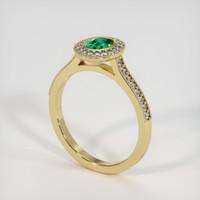 0.50 Ct. Emerald Ring, 18K Yellow Gold 2