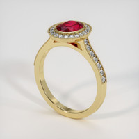 1.39 Ct. Ruby Ring, 18K Yellow Gold 2