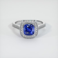 1.30 Ct. Blue Sapphire Ring, Platinum 950 1