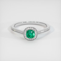0.56 Ct. Emerald Ring, Platinum 950 1