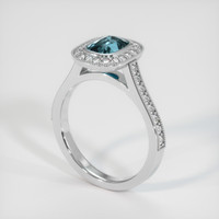 1.11 Ct. Greenish Blue Sapphire Ring, Platinum 950 2