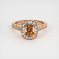 1.36 Ct. Orangish Brown Sapphire Ring, 14K Rose Gold 1