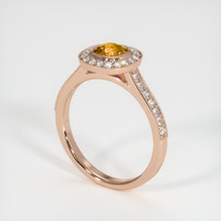 0.55 Ct. Orangish Yellow Sapphire Ring, 14K Rose Gold 2