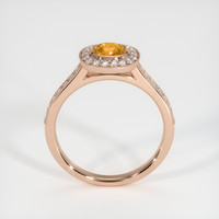 0.55 Ct. Orangish Yellow Sapphire Ring, 14K Rose Gold 3
