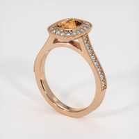 1.36 Ct. Orangish Brown Sapphire Ring, 18K Rose Gold 2
