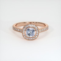 0.60 Ct. Greyish Blue Sapphire Ring, 18K Rose Gold 1
