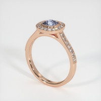 0.60 Ct. Greyish Blue Sapphire Ring, 18K Rose Gold 2