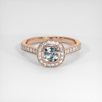 0.59 Ct. Greyish Blue Sapphire Ring, 18K Rose Gold 1