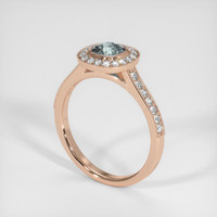 0.59 Ct. Greyish Blue Sapphire Ring, 18K Rose Gold 2