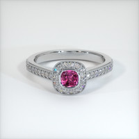 0.44 Ct. Pink Sapphire Ring, 14K White Gold 1