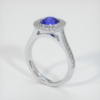 1.47 Ct. Blue Sapphire Ring, 18K White Gold 2