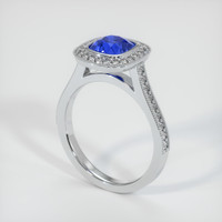 1.30 Ct. Blue Sapphire Ring, 18K White Gold 2