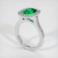 2.96 Ct. Emerald Ring, 18K White Gold 2