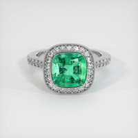 2.32 Ct. Emerald Ring, 18K White Gold 1