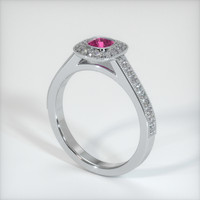0.44 Ct. Pink Sapphire Ring, 18K White Gold 2