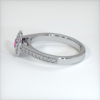 0.44 Ct. Pink Sapphire Ring, 18K White Gold 4