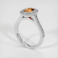 1.36 Ct. Orangish Brown Sapphire Ring, 18K White Gold 2