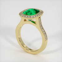 2.96 Ct. Emerald Ring, 18K Yellow Gold 2