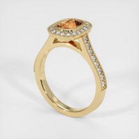 1.36 Ct. Orangish Brown Sapphire Ring, 18K Yellow Gold 2