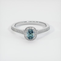 0.92 Ct. Sapphire Ring, 18K White Gold 1