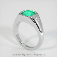 2.04 Ct. Emerald Ring, Platinum 950 2