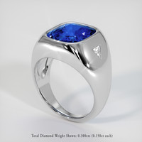 9.16 Ct. Blue Sapphire Ring, Platinum 950 2